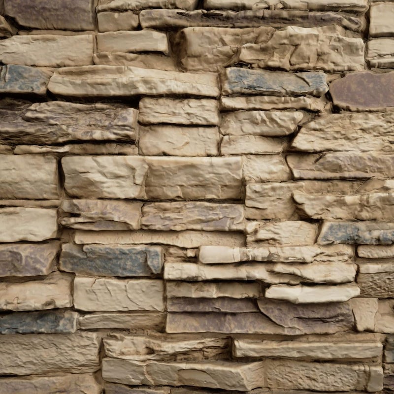 Ekena Millwork EverStone Canyon Ridge Faux Stone Panel, 45 3/4"W x 24 1/2"H x 1 1/4"D, Adobe Color - Image 2